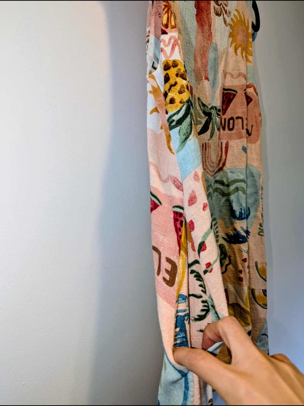 Sleeveless Peach Tropical Print Mini Dress - Picture 8 of 8
